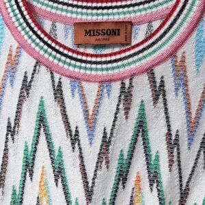 NWOT MISSONI Multicolored Patterned Vest Women 10US 40EU Made in Italy